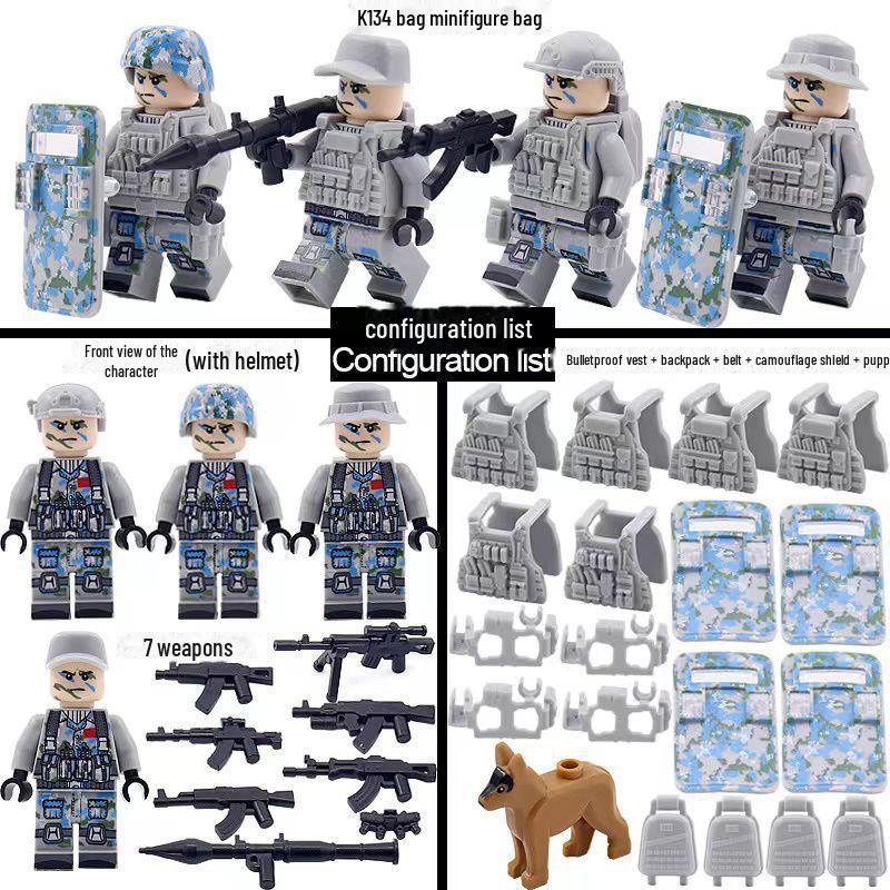 "Military Building Blocks: Camouflage Special Forces & SWAT Weapons Set"