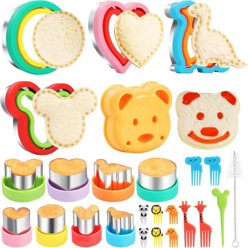 40-teiliges Cartoon-Sandwich-Ausstecher-Set Toastbrot Obstschneide-Taschenform Küchenbackwerkzeug