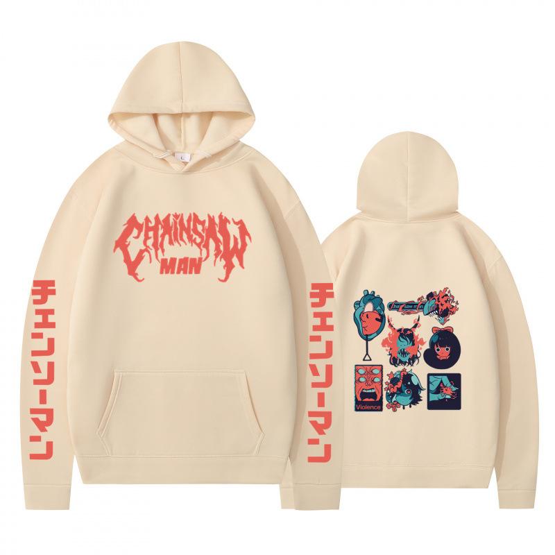 Autumn Winter Fashion Casual Hoodie Cartoon Anime Small Item Icon Double sided Printed Men's womens Loose Sports Hoodie