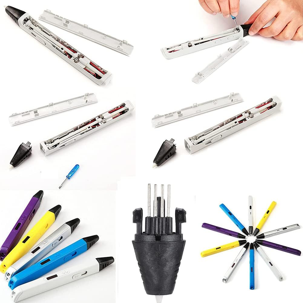 Zopsc 1.75mm Replacement Parts 3D Printer Nozzle Printer Head 3D Printer Pen Nozzle Black Integrated Insertion Design