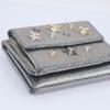 JIMMY CHOO Star studs Tri-fold wallet Metallic Silver Calfskin Women Used