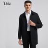 Yalu Men's Business Casual Mid-Length Trench Coat