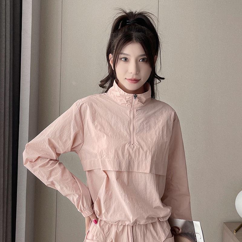 Women's Summer 2024 Running Sportswear Set: Outdoor Hiking Windbreaker & Cargo Pants