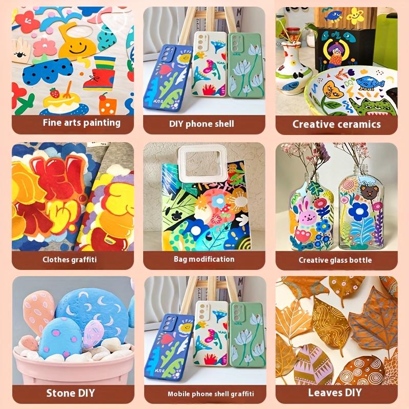 12Pcs/24colors Acrylic Marker Double-Headed Dual Color Watercolor Pen Soft Tip Used for Handicrafts Suitable for Paper Rock Glass Wood Ceramics Canvas