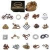 9/20Pcs Per Set Metal Puzzle Logic Mind Brain Teasers Rings Lock Baffling Game Gift For Adults Children