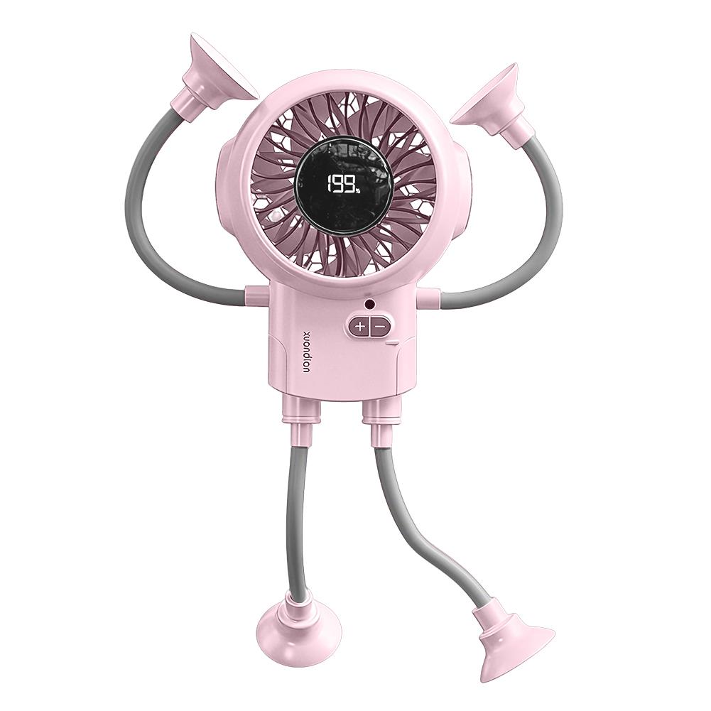 Portable Handheld Fan Dual Modules 199 Level Adjustable Wind Speed Mist Fan With Suction Cup Flexible Legs