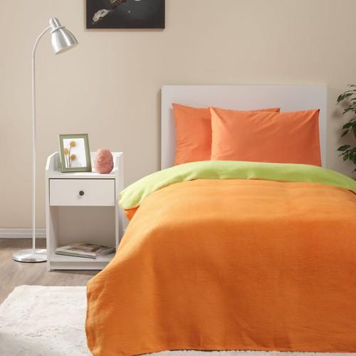 

Одностороннее двустороннее одеяло Karaca Home Young Candy оранжево-зеленого цвета