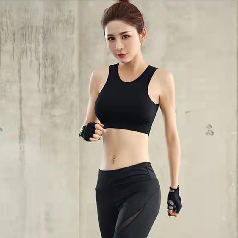 Damen Sport-BH Ohne Bügel Stoßfest Schnelltrocknend Unterwäsche Anti-Sammelnd Stereotypische Schönheit Rücken Hohl Weste mit Herausnehmbarem Brustpolster Yoga Weste