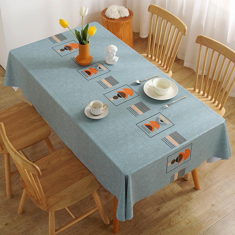 Tablecloth Fabric Waterproof And Oil-Proof Leave-In Rectangular Tablecloth Dining Table Cloth Coffee Table Pvc Student Desk Mat