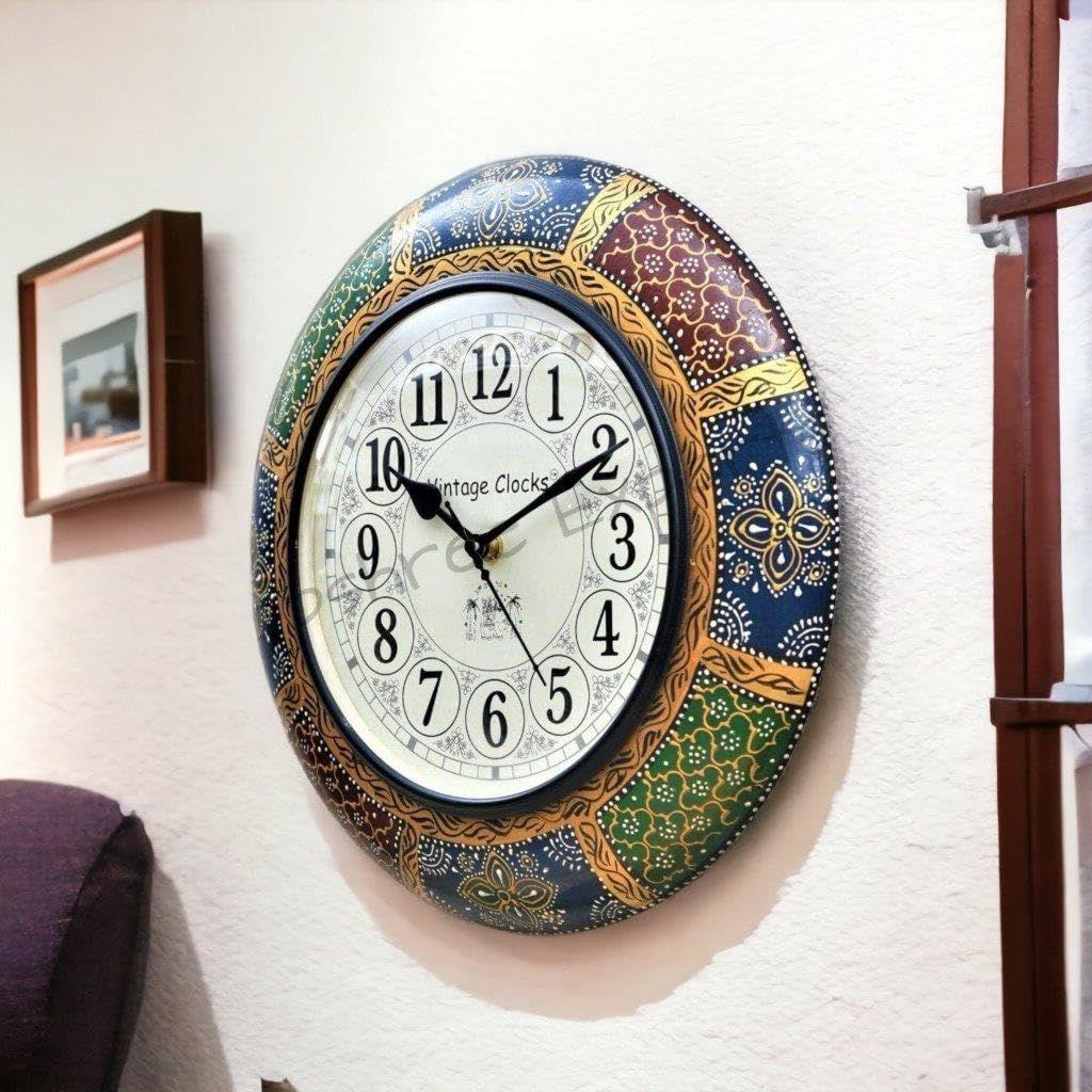 Hand-Painted Wooden Wall Clock / 12 Inch (30 CM's)
