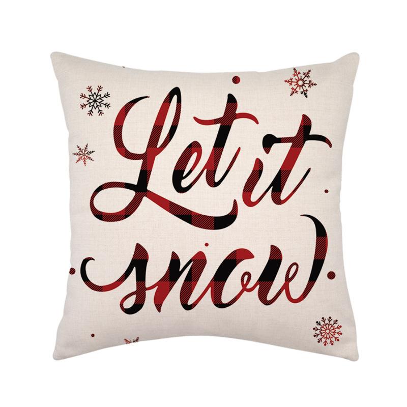Christmas Pillow Cover Linen Single-sided Holiday Party Christmas Pillow