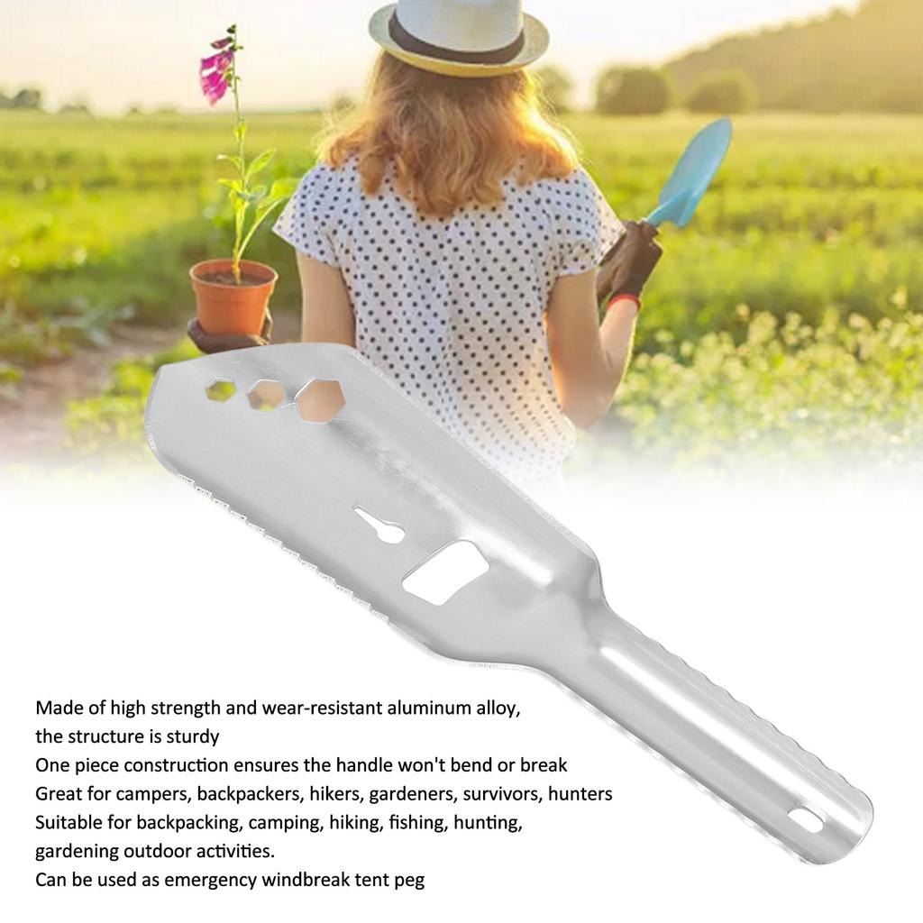 Multipurpose Camping Shovel Aluminum Alloy Small Survival Multitool Shovel for Outdoor Hiking