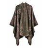 Womens Oversized Knit Shawl Wrap Scarf Ethnic Warm Fleece-Like Cape Travel Winter
