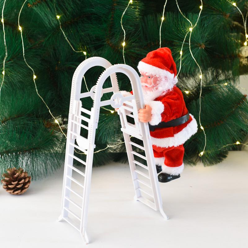 Elektrische Kletterleiter Weihnachtsmann mit Perlen - Grenzüberschreitende Weihnachtsdekoration und Kindergeschenk für Einkaufszentren