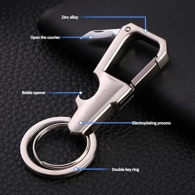 Multifunctional Keychain Pendant with Bottle Opener for Men Waist Hanging Alloy Key Chain Christmas Gift
