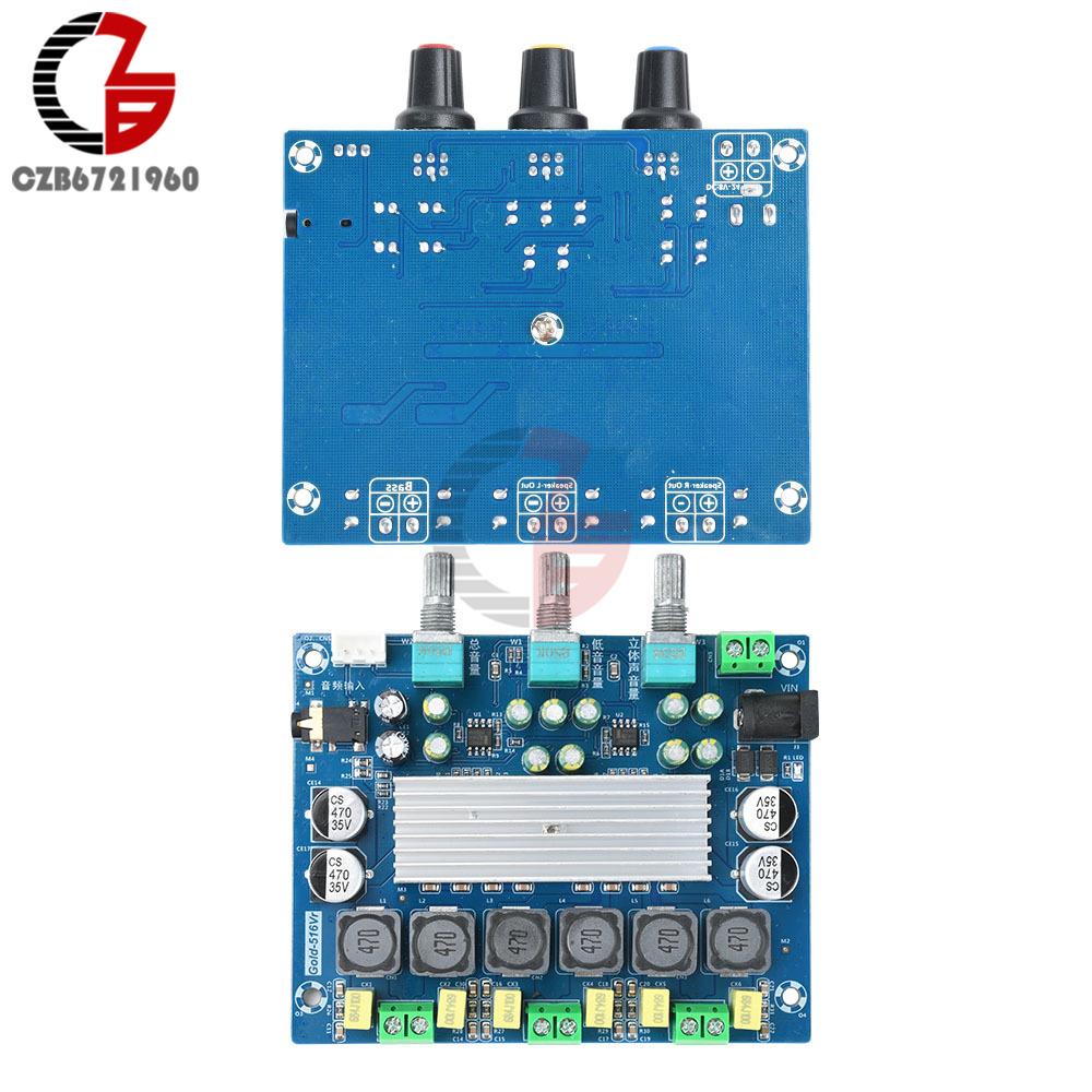 

DC 8-24V Stereo Dual Channel Power Amplifier Board 50W * 2+100W TPA3116D2 Class 2.1 Channel Audio Amplifier Module