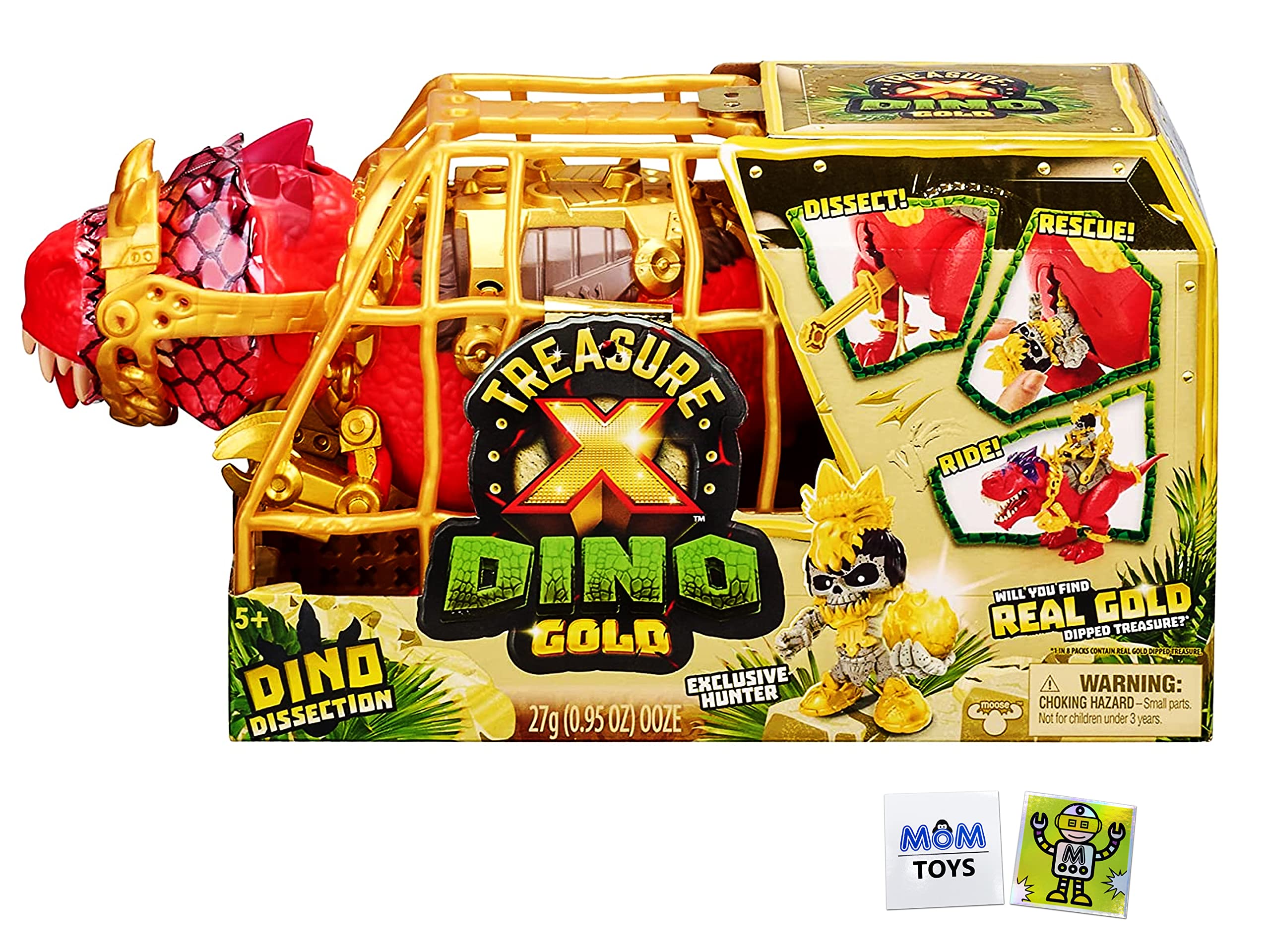 

Treasure X Dino Gold Dinosaur Dissection - T-Rex Dino Unboxing Adventure Bundle - My Outlet Mall 2 Stickers (Styles May Vary)