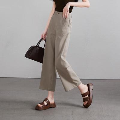 SOFSIL Women's Summer Casual Cropped Wide-Leg Pants
