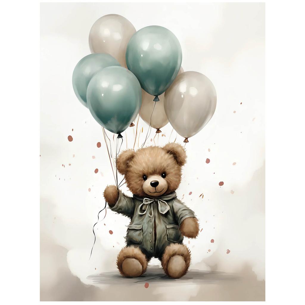 Teddy Bear Balloon World Teddy Bear Balloon World, 30X40 Cm, Frameless, Matte Paper 230 Gsm