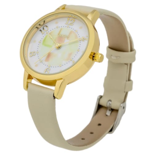 Fieldwork Women's Analog Watch with Water-Resistant Leather Strap, White, YM105-1