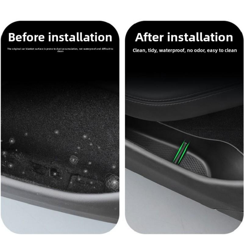For Tesla Model 3 Highland 2025 2025 2026 Car Door Side Slot Storage Box Front Rear Door Inner Handle Organizer Tray Accessories