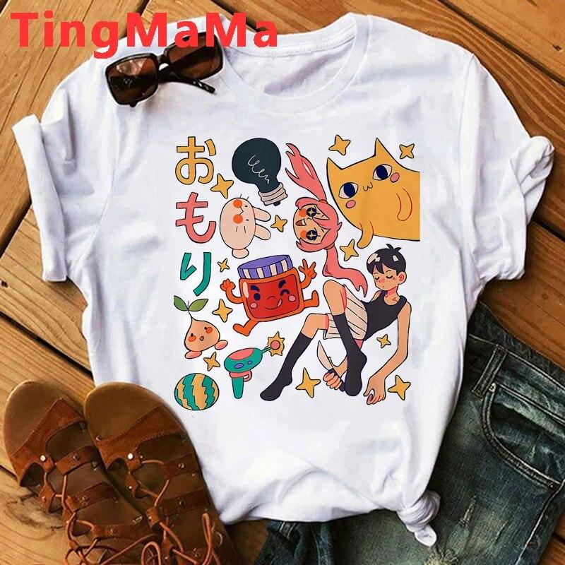 Omori Yaz Üst Giyim Unisex Baskı Estetik Sokak Giyimi Ulzzang Tişört Tumblr Omori Tişört Erkek Unisex