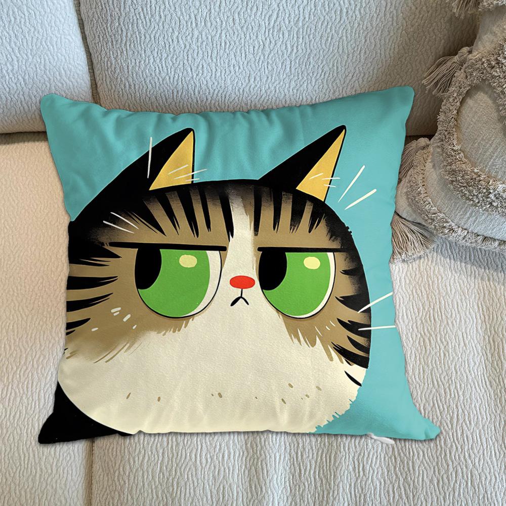 Kawaii Cartoon Animal Graffiti Pillows Decorative Cushion Covers 45X45 Cushions Cover Home Decor Items Decorations Bedroom