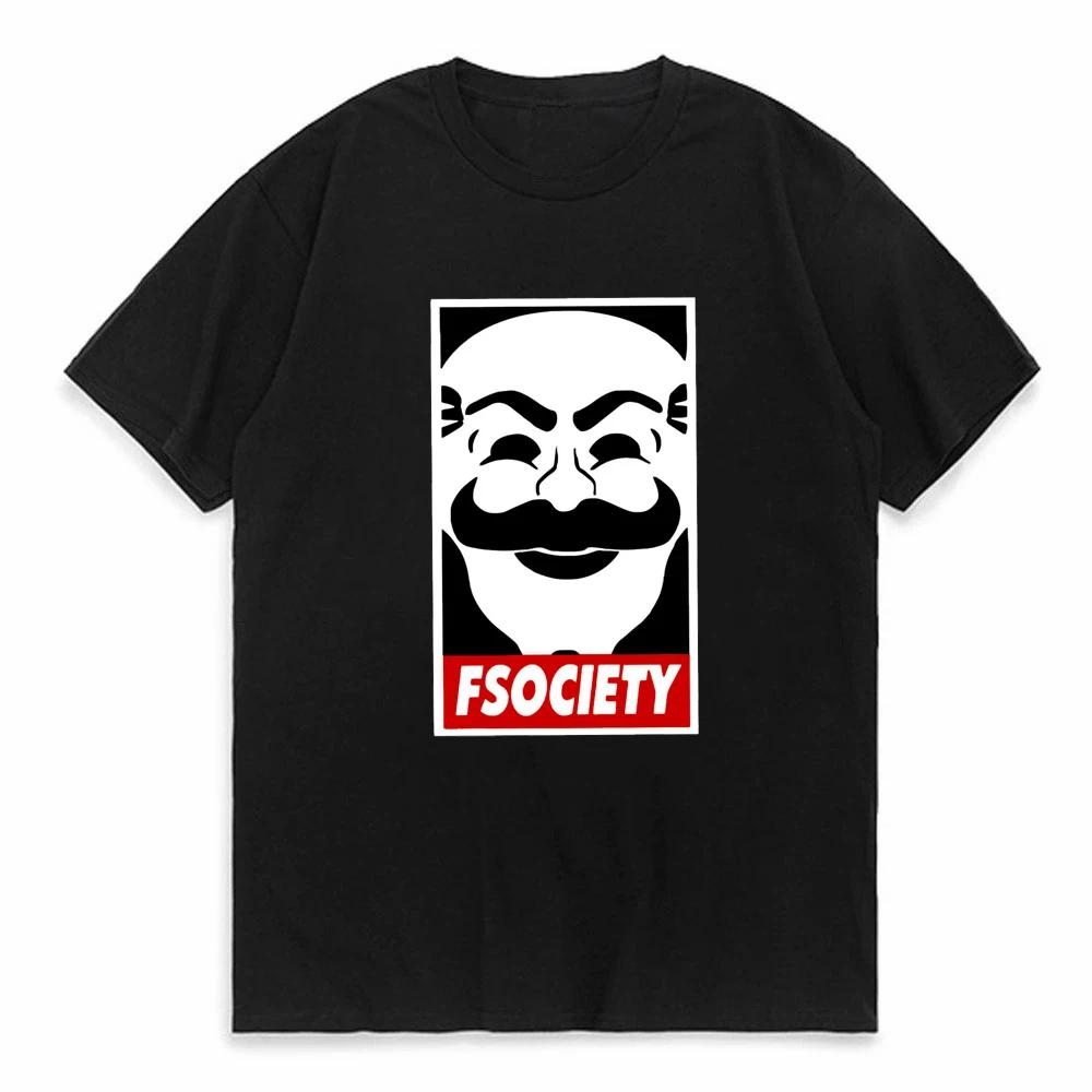 Vintage Vtipné Tričko Mr Robot Unisex 100% Bavlna Fsociety Tričko Krátký Rukáv F Society Hacker Tričko Vrcholy Geeki Tričko Oblečení Dárek