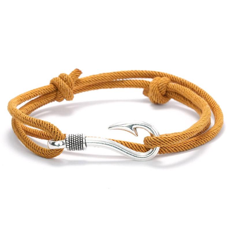 

Grade A 3mm Thin String Bracelet Men Women Bilayer Sliding Adjustable Fishhook Braslet Navigation Surfing Lucky Thread Braclet темно-желтого