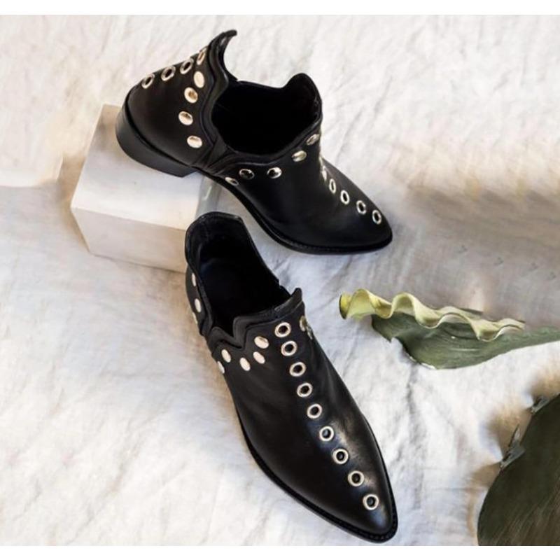 New Women's Boots Autumn Pointed Head Rivets Personality Ankle Boots Women Sneakers Chelsea Botas De Mujer