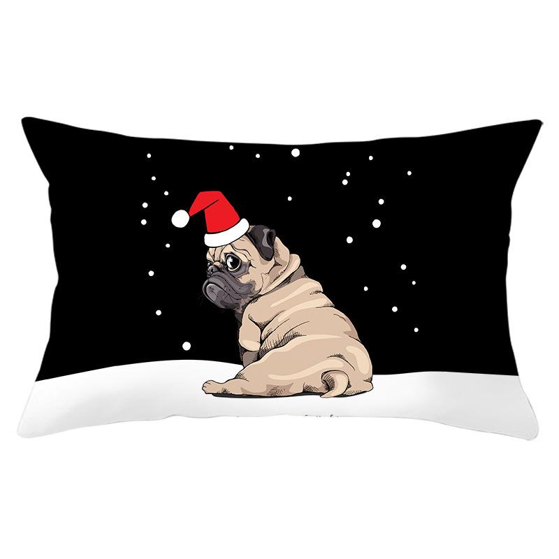 

Серия с принтом собак Рождественская наволочка Прямоугольная наволочка для поясничной подушки из персиковой кожи Домашняя наволочка на подушку для дивана 30 * 50Cm (excluding pillow core)