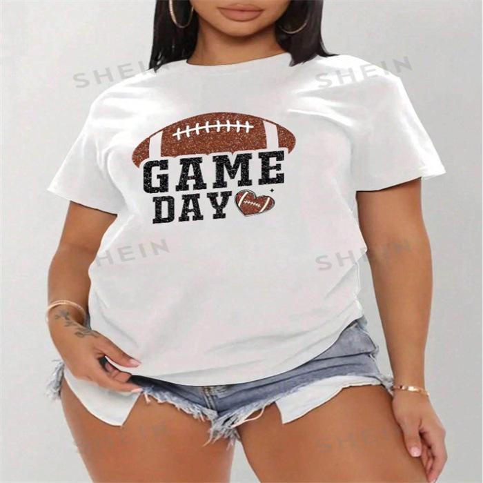 Summer Round Neck Printed Top Fashionable Casual Cute Short Sleeved Women's Pure Cotton T-shirts