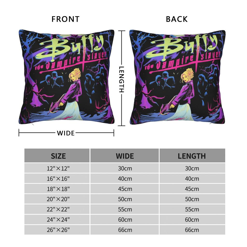 Buffy The Vampires Slayers Pillowcase Printed Cushion Cover Decoration Horror Movie Throw Pillow Case Cover Sofa Multiple Sizes