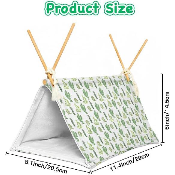 Namiotowe łóżko dla smoka brodatego, Wzór kaktusa, Klatka/kryjówki i jaskinie dla gadów, smoka brodatego/Schronienie w siedlisku… (Kaktus)