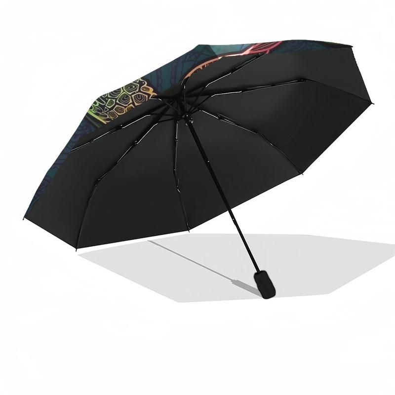 1pc Rainbow Sea Turtle Artwork Umbrella with Plastic Handle,Suitable for All Seasons Home Travel Outdoor UmbrellaDD275