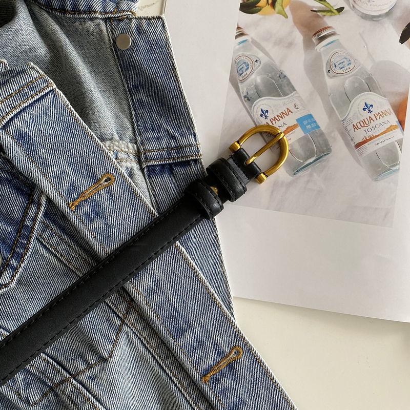 

Minimalist Chic Soft Leather Waist Belt For Women In Black And Tan Options Color StyleF