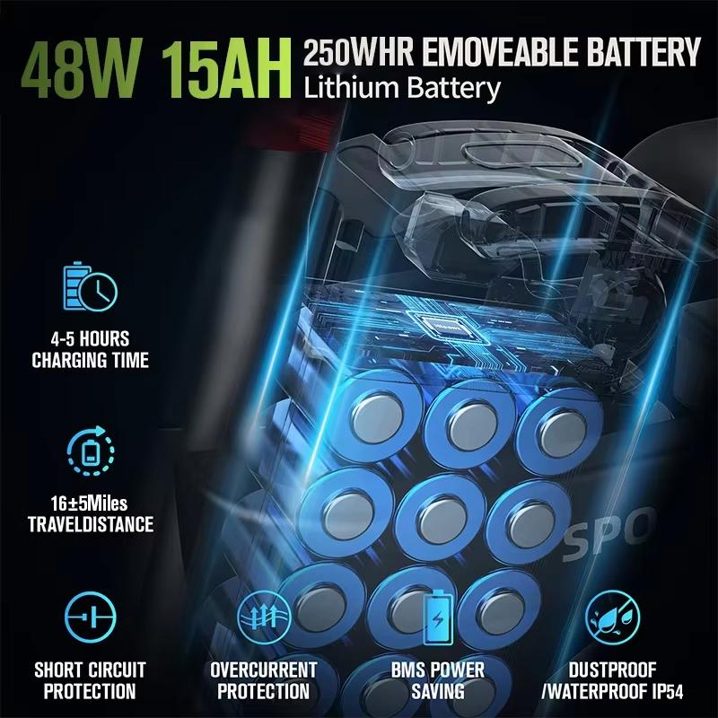 TOOFLY GE5 Rower Elektryczny Silnik 250W Bateria Litowa 48V15AH Rower Elektryczny dla Dorosłych Opona 14-calowa Rower Elektryczny Miejski Składany Mini