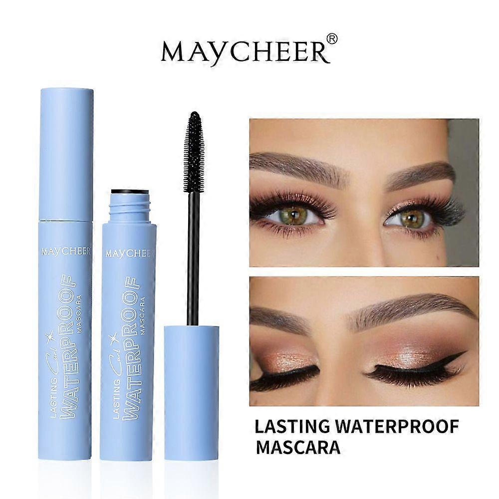 Long-lasting Waterproof Mascara That Does Not Smudge or Sweat, for Women with Curled and Thick Eyelashes.