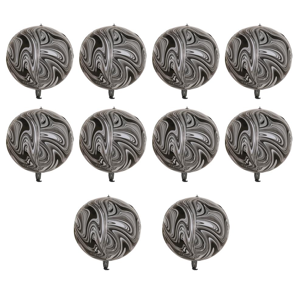 10pcs 22in 4D Aluminum Film Balloons, Gold Disco Themed Balloons for Birthday Party & Anniversary PartyBackdrop Decoration