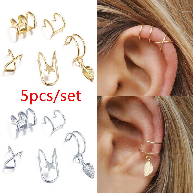 Neuer goldfarbener Metall-Ohr-Cuff Nicht-piercing Ohrclips Fake-Knorpelohrringe Clip-Ohrringe für Damen Herren Ohrschmuck