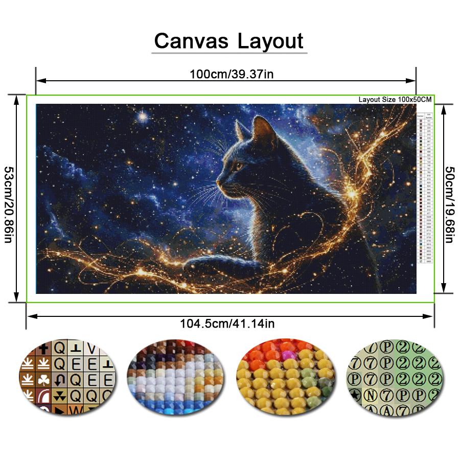 Black Cat Large Size Diamond Painting Animals Diy Full Square Round Drill Rhinestone Embroidery Mosaic Cross Stitch Kits Wall Decor