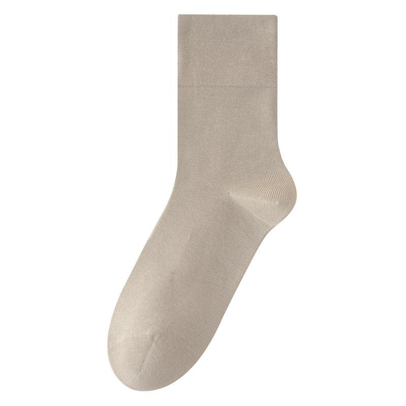 Autumn and Winter Men's Long Socks, Antibacterial and Deodorizing, Winter Coffee-colored Boneless Socks, Mid-calf Socks