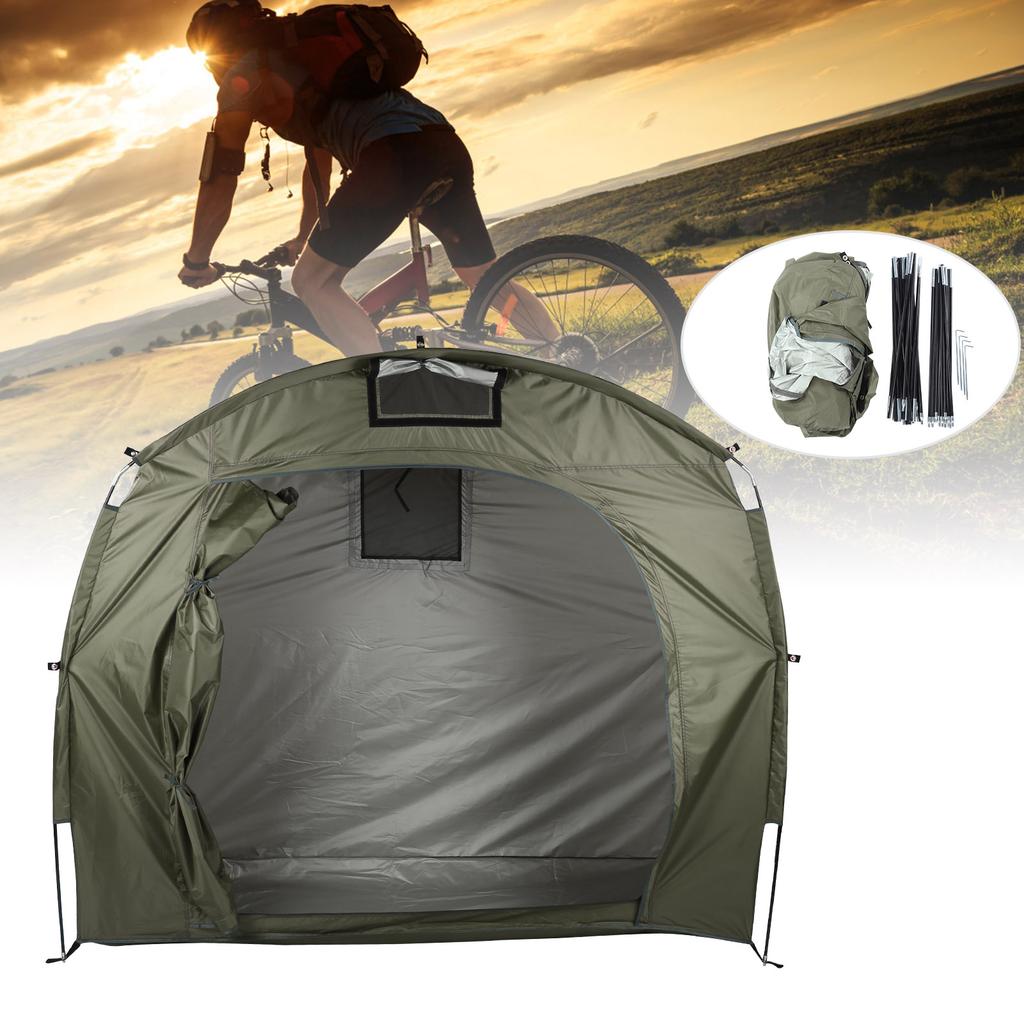 Waterproof Bike Bicycle Shed Tent Garden Storage Cover for Backyard Camping Hiking Outdoor Army Green