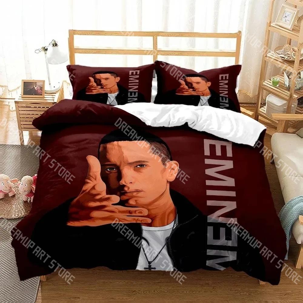 Fashion Hip Hop Eminem Rapper Bedding Set Single Twin Full Queen King Size Bed Set Kids Bedroom Duvetcover Sets Bed Sheet Set