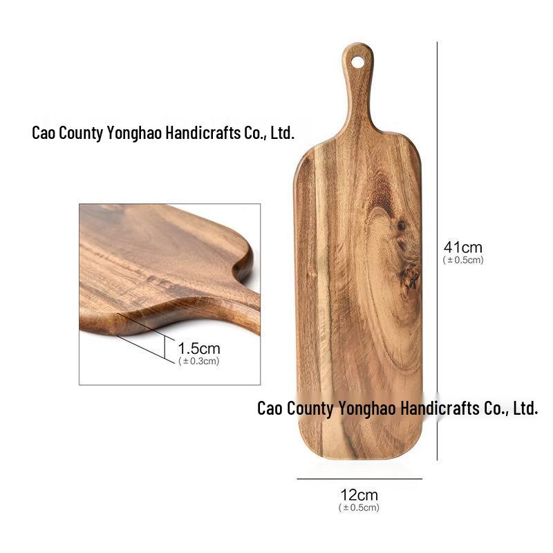 Acacia Wood Cutting Board - Kitchen & Restaurant Wooden Tray for Pizza, Steak, Fruit, and Bread
