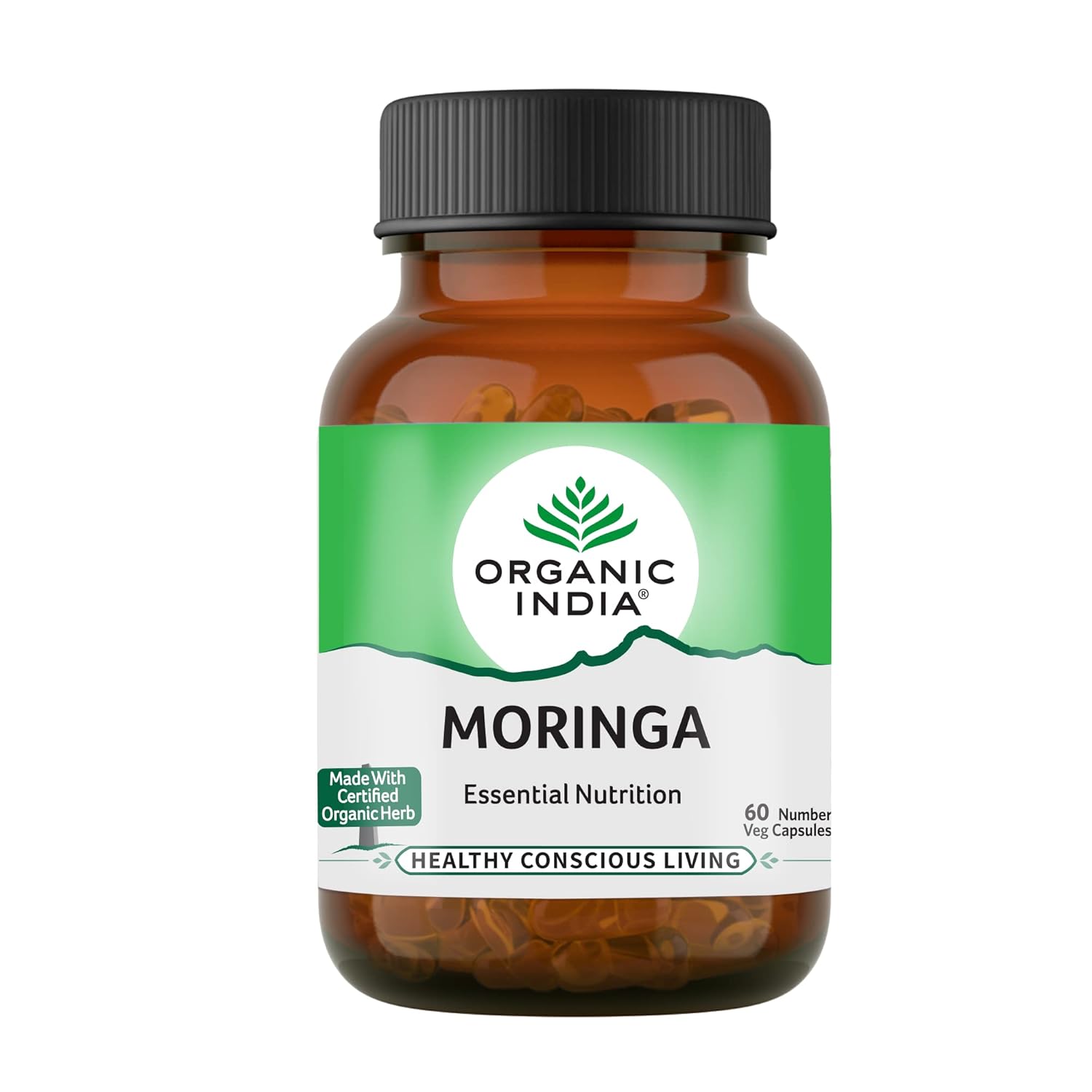 

Organic India Moringa Capsules 60 Veg Capsules Bottle with Free Sample for Energy Stamina Wellness Support
