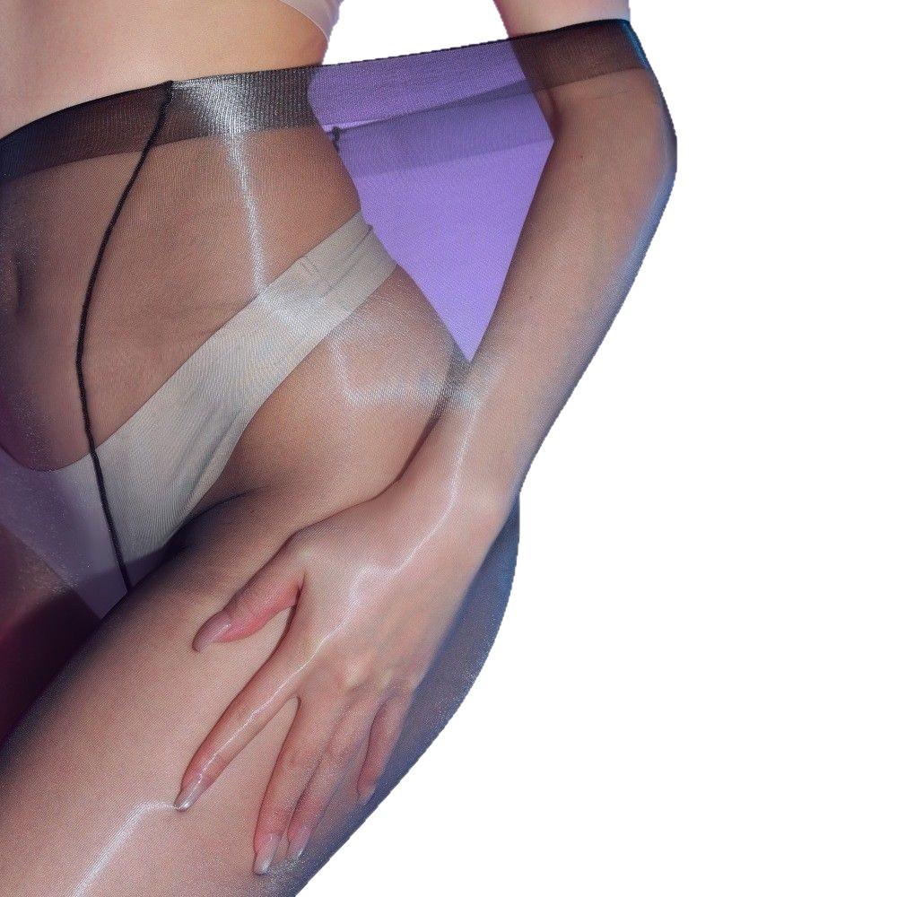 Jufeng Jelly Aurora Stockings 1D Ultra-Thin And Shiny 640-Pin High-Density First-Line Crotch Sexy Free Black Silk Smooth