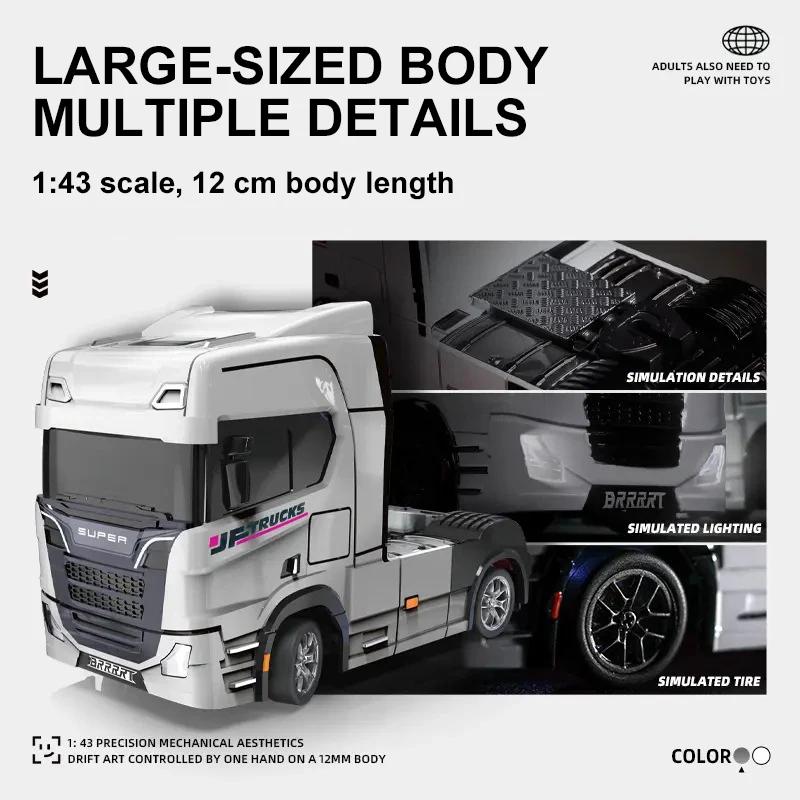Non-Toxic Remote Control Trailer Truck 1/43 Mini Rc Car Drift Desktop Toy Indoor Racing Vehicle Toys For Children Kids Christmas Gifts
