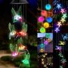 New LED Solar Wind Chime Crystal Ball Hummingbird Wind Chime Light Color Changing Waterproof Hanging Solar Light For Home Garden