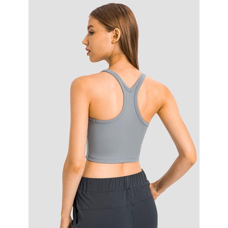 Original I-Shaped Yoga Vest Female with Chest Pad Beauty Back Exercise Underwear Female Bubble Wrap Running Fitness Bra Can Be Outwear